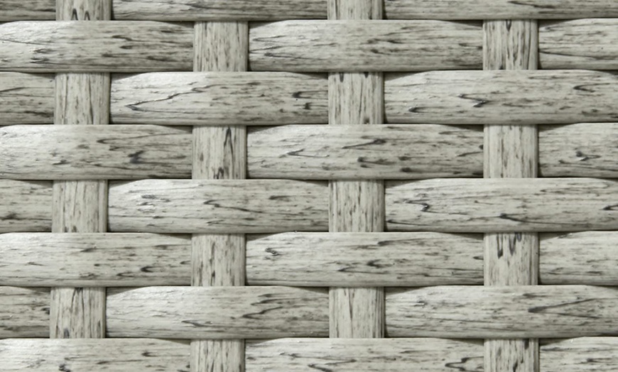 Image 13: Outsunny Rattan-Effect 2 Sun Loungers with Footstools, with Cushions