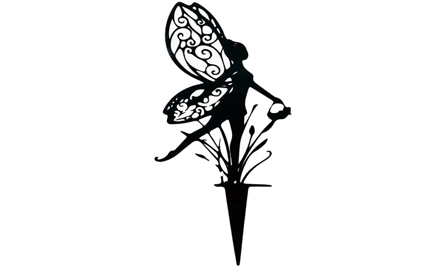 Image 3: 1 o 3 decorazioni da giardino in metallo raffiguranti una fata