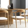 Image 1: 2 sillones de mesa en fresno y lino natural crudo, Titus de Dossense