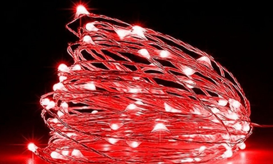 Image 6: Up to 10m of 100 LED Button String Lights