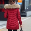 Image 5: Big Fur Collar Slim Mid-length Women’s Cotton Coat