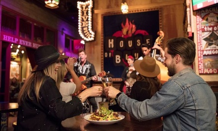 Night out Package for 2: Includes Appetizer, Entrée, Dessert & Non-alcoholic drink - House of Blues