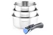 Lot de 3 casseroles en inox avec manche amovible ou batterie de cuisine en inox de 5 ou 10 pièces Arthur Martin - Image 5
