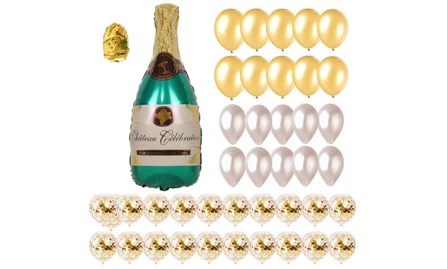 Image 1: Champagne Bottle Aluminum Foil Balloon Set