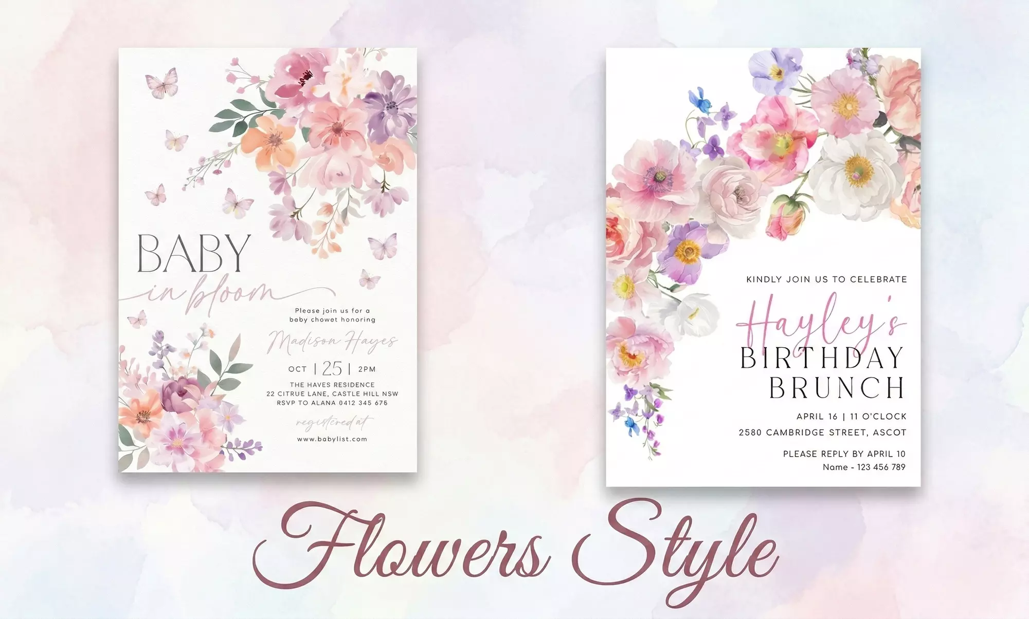 Custom Baby Birthday Invite – Digital 5x7 File in 9 Adorable Styles