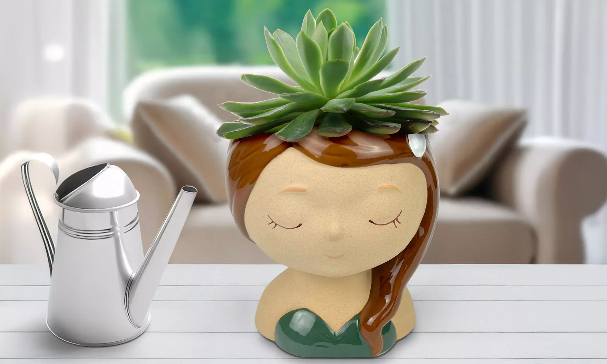 Vaso in ceramica di design con volto