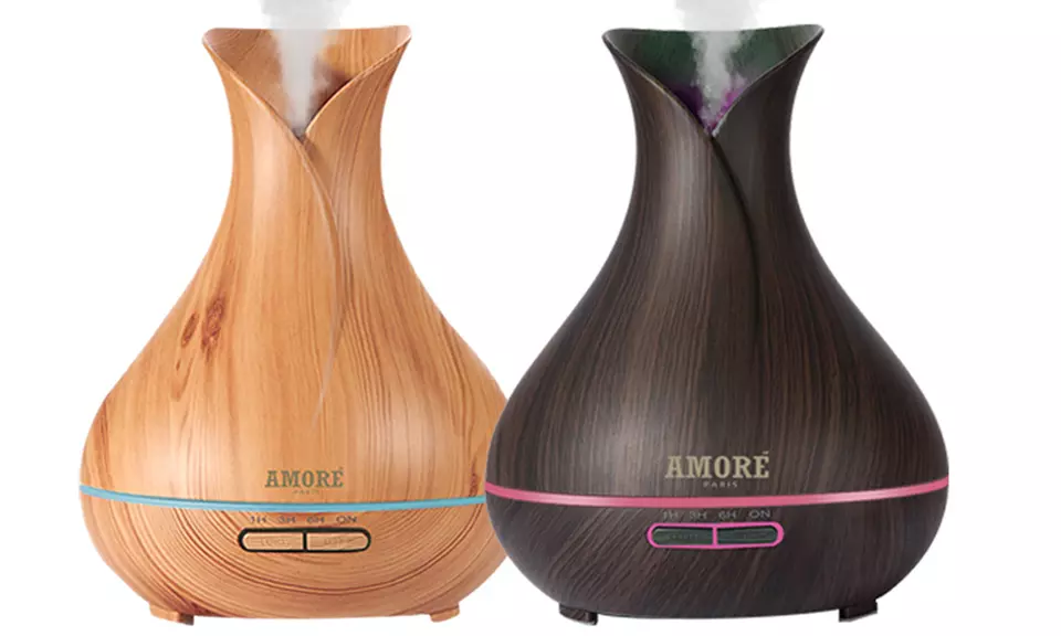 Amore Ultrasonic Aromatherapy Diffuser with Essential Oil Gift Set (7-Piece) - Primary Image