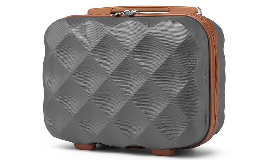 Image 23: One or Four Pieces of Ultralight ABS Diamond Suitcase
