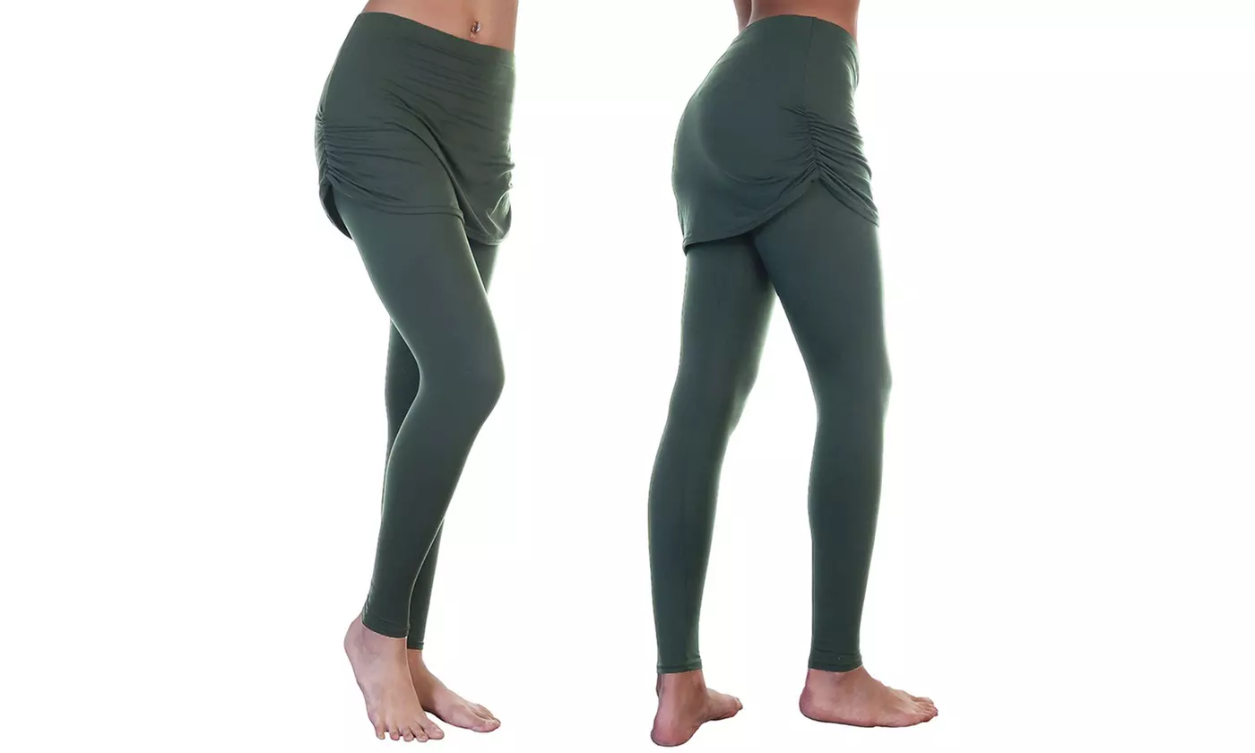 Angelina Women's Soft and Stretchy Mini Skirt Leggings (1-Pack or 4-Pack)