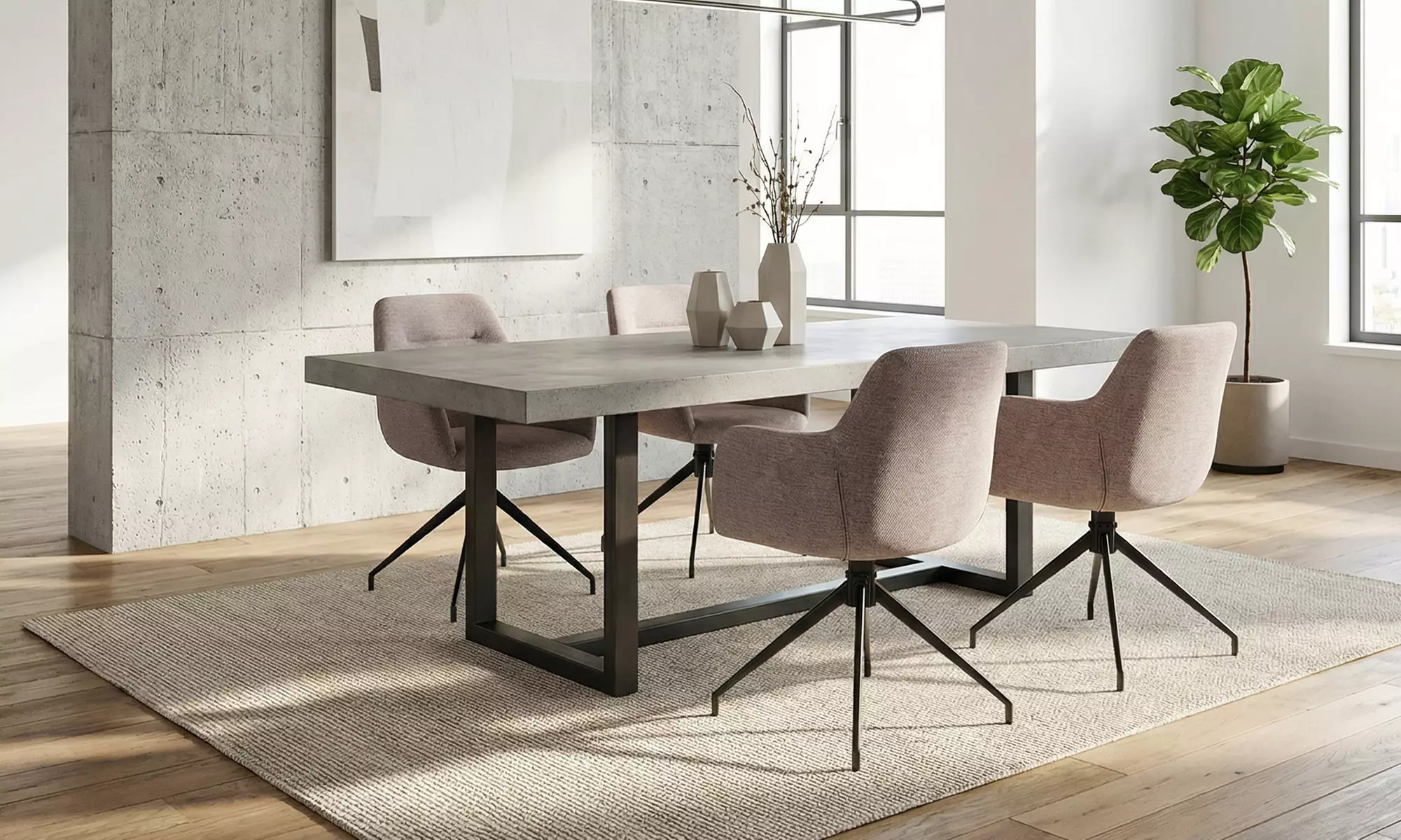 Lot de 2 chaises pivotantes "Morini" en tissu