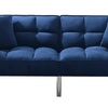 Image 4: Modern Design Tufted Convertible Blue Velvet Sleeper Sofa Bed