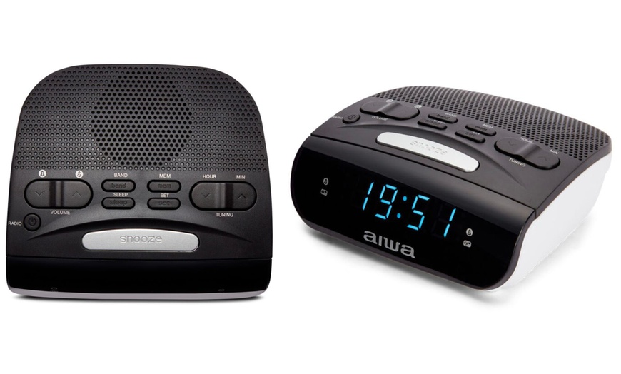 Image 3: Aiwa CR-15 Dual Alarm Clock with Radio