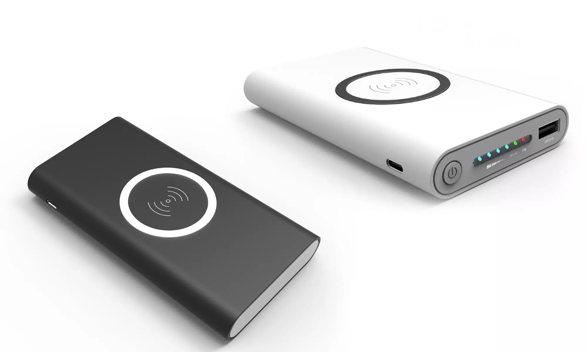 Powerbank mit 20 000 mAh und Qi-Charging Pad zum kabellosen Aufladen in Schwarz oder Weiß inkl. Versand - Primary Image