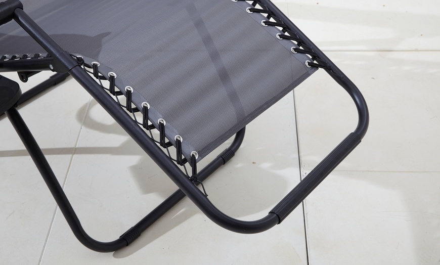 Image 20: Neo Folding Zero Gravity Garden Chairs and Table Set