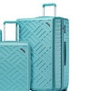 Image 8: Three-Piece Sleek Geometric Pattern Hard Shell ABS+PC Suitcase Set 