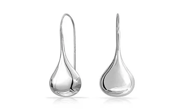 Italian Sterling Silver Puffed Teardrop Earrings