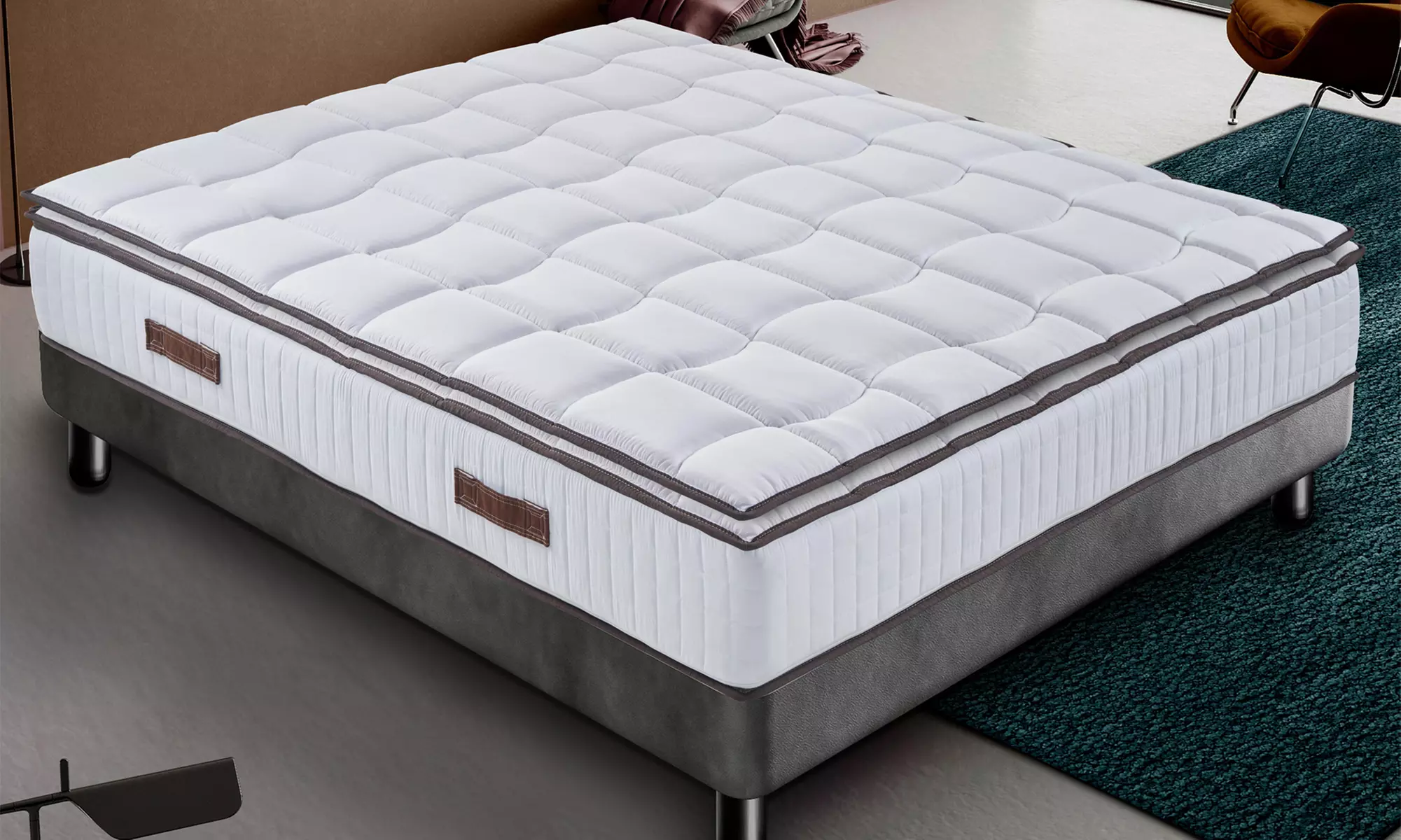 Materasso con topper in memory foam ortopedico e sfoderabile