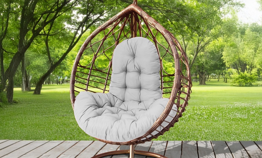 Image 2: Thick Padded Egg Chair Cushion for Hanging Swing Chair