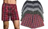 (6 Pack) Men's Relaxed Fit Tartan Plaid Boxers - S to 3X