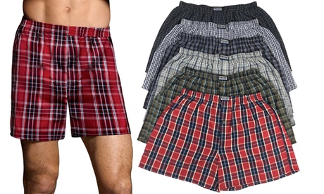 (6 Pack) Men'sRelaxed Fit Tartan Plaid Boxers - S to 3X L Boxers 6 Pack Assorted