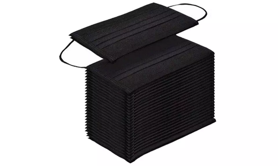 Non-Medical Disposable 3-Ply Black Face Masks (Multi-Packs Available)