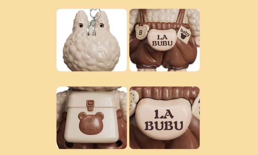 Image 4: Labubu-Inspired Keychain with Push Button to Change Expressions