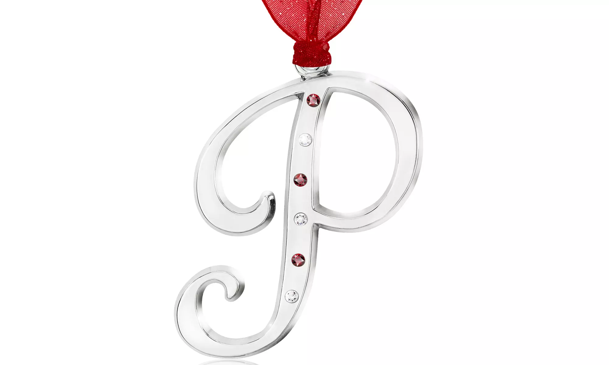 Silvertone Initial Ornaments