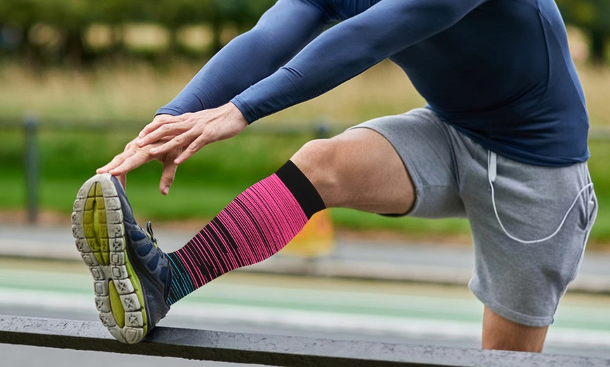 Image 6: Compression Socks Wide Calf for Women Men 20-30 mmHg Knee High Stockings
