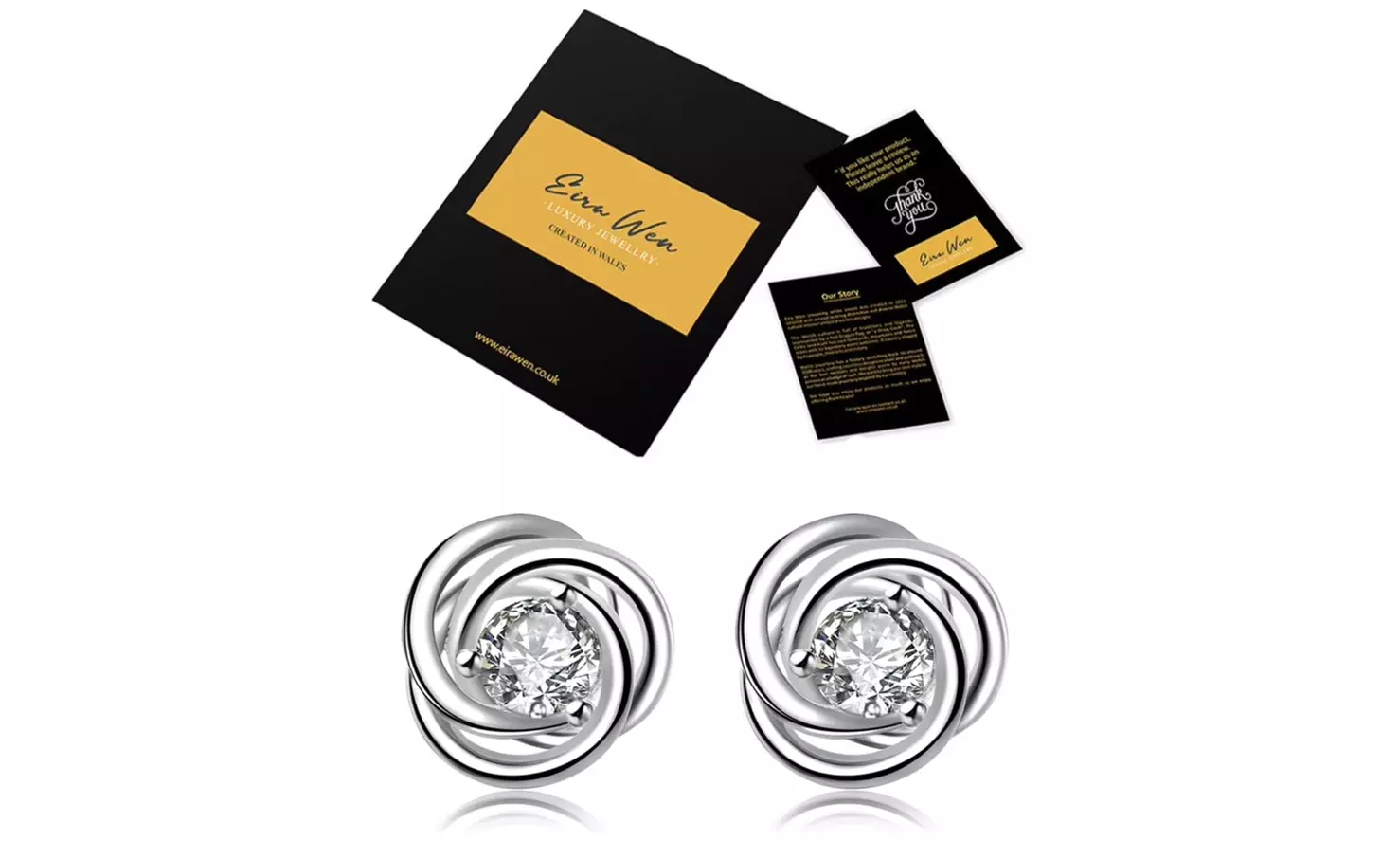 Eira Wen 925 Silver Earrings made with Crystals from Swarovski