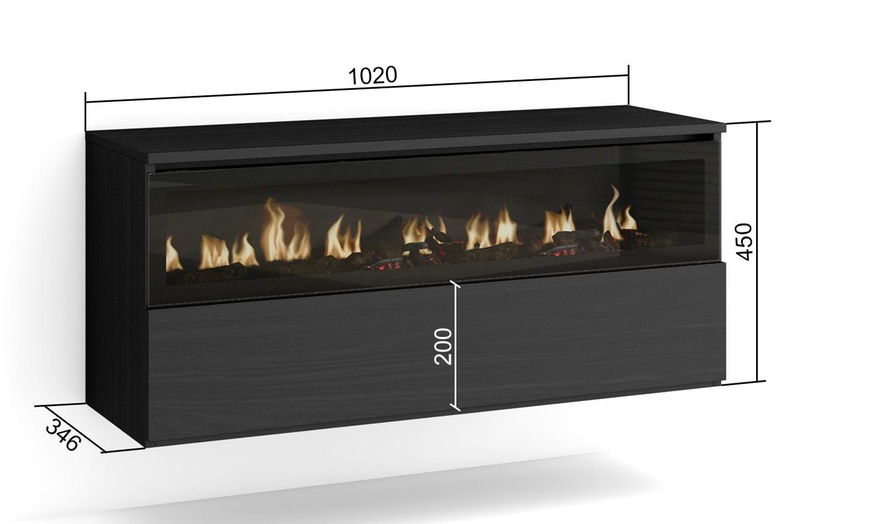 Image 17: Elektrischer LED-Kamin COZY mit 3D-Feuereffekt, opt. mit Hängeboard