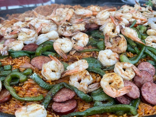 Seafood and food spread