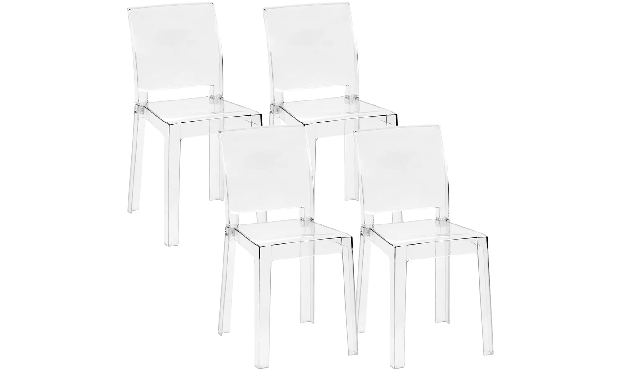 Lot de 4 chaises transparentes 'Petra'