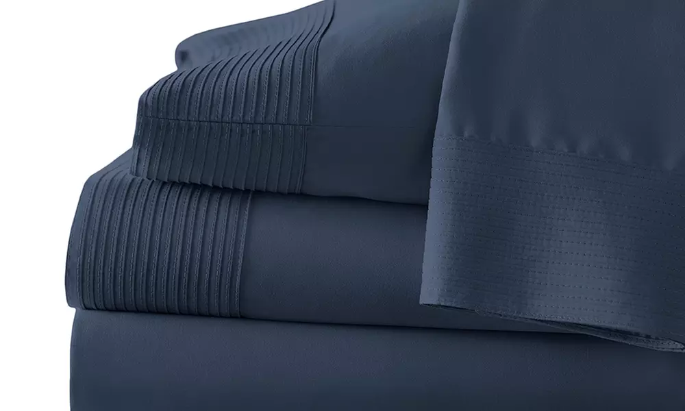 Premium Collection Double Brushed Extra Deep Pocket Pleated Sheet Set