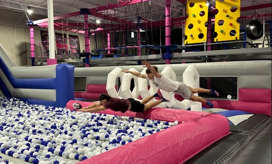 Image 1: Enjoy w/ 60, or 120-Min Jump Pass for 1, 2, or 4 Person Valid Any Day