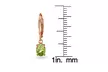Rose Gold Flashed Sterling Silver Peridot 7x5mm Oval Dangle Leverback Earrings - Second Medium