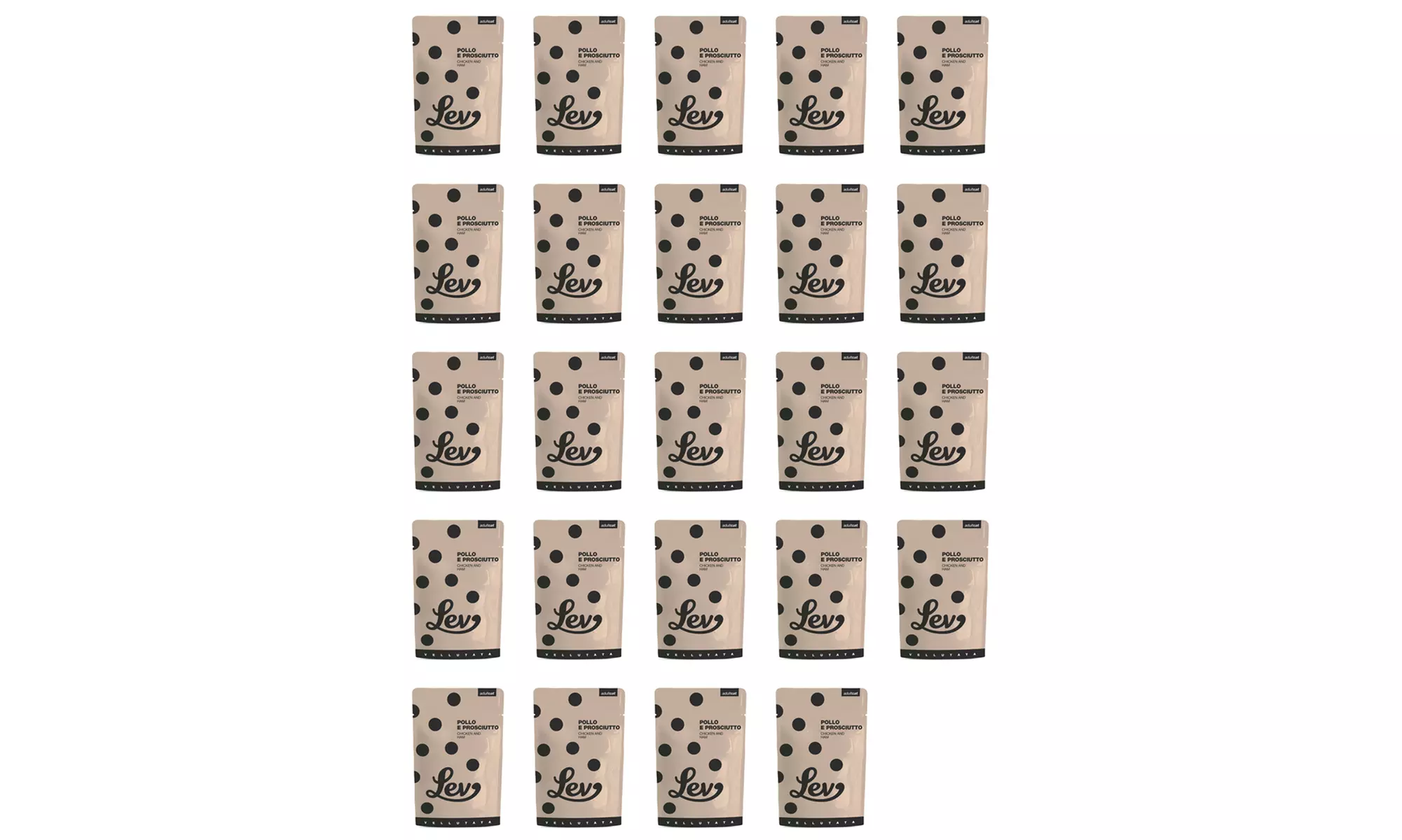 24 o 62 bustine di cibo umido per gatti adulti Lev