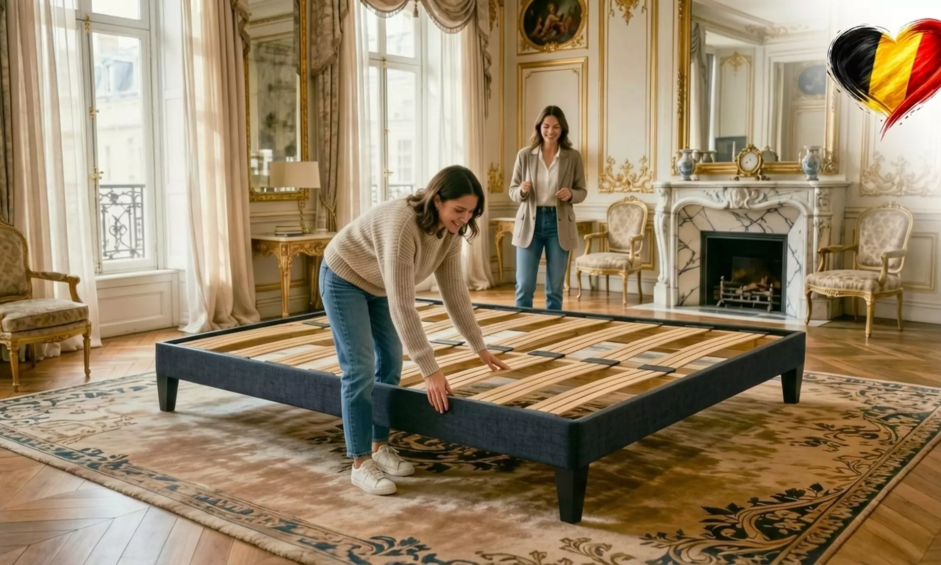 Sommier, avec matelas au choix