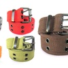 Image 1: High Quality Men Women Unisex 2 Holes Grommet Stitched Military Web Canvas Belt