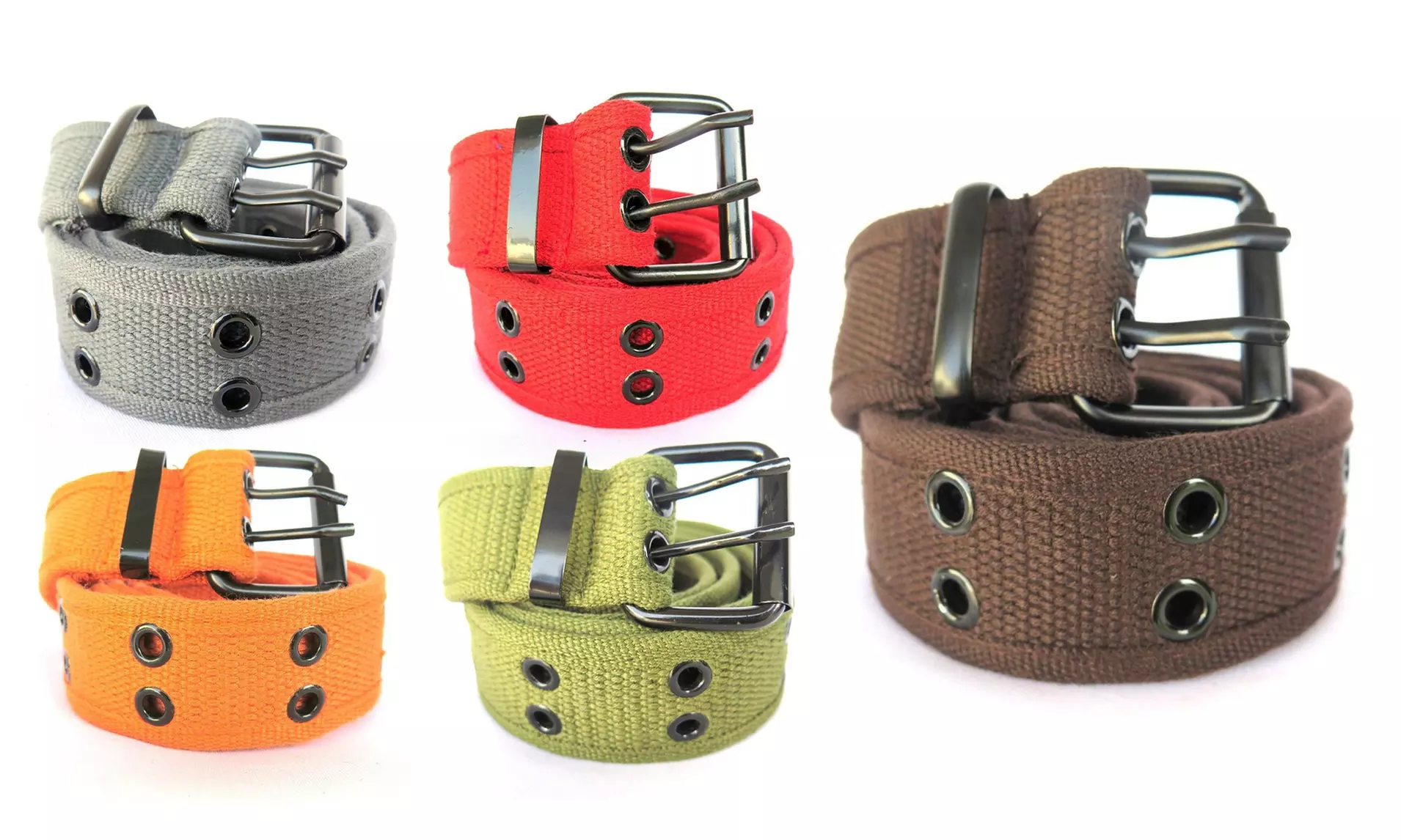 High Quality Men Women Unisex 2 Holes Grommet Stitched Military Web Canvas Belt
