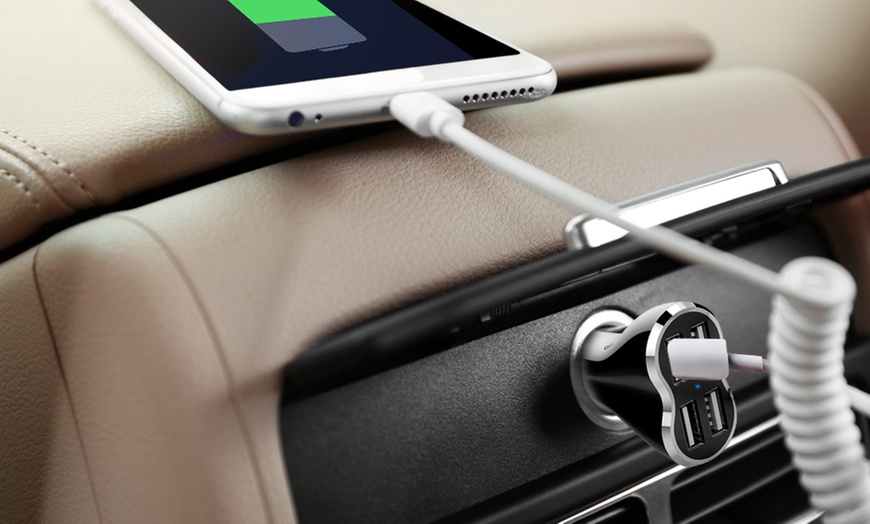 Image 6: Four-Port USB Car Charger