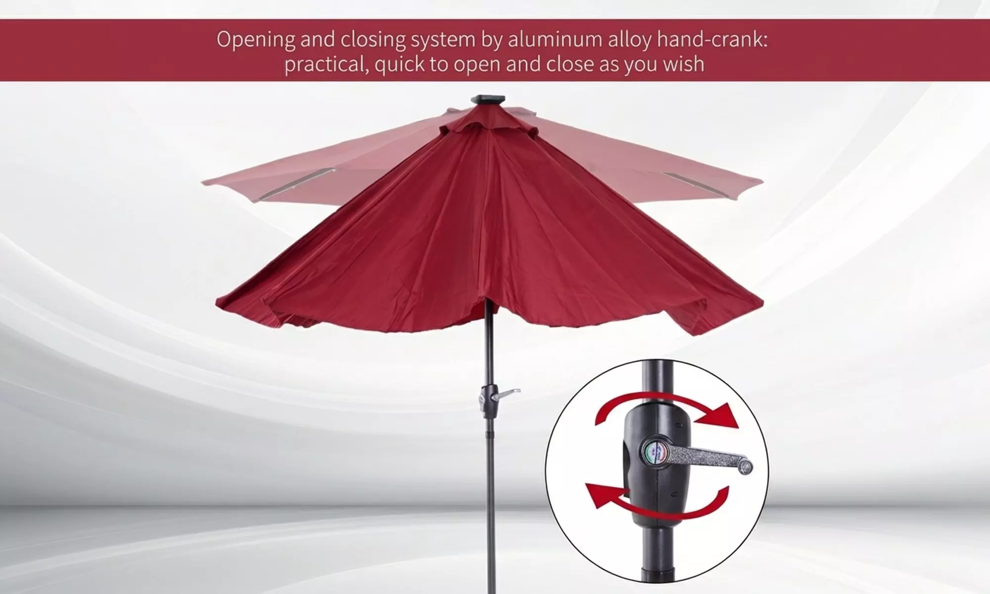 Outsunny Solar LED Tilt Parasol Umbrella
