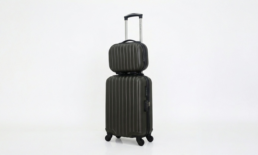 Image 8: Lot de 2 valises "Wave" comprenant une valise cabine et un vanity-case