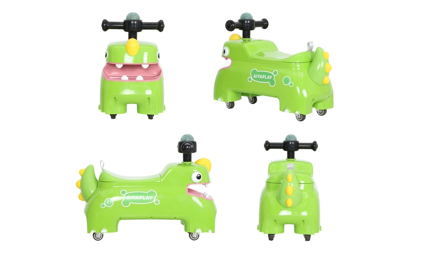 Image 4: AIYAPLAY Kids Ride On Car, Dinosaur Shape Toddler Walker
