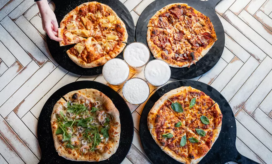 Image 1: Date-Night Feast: Two Pizzas and Drinks Or Four Pizzas and Drinks