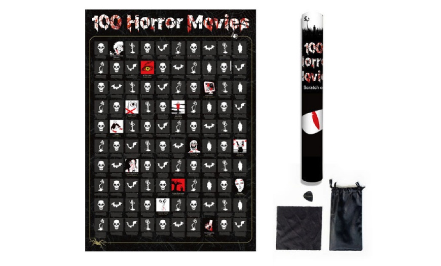 Image 8: 100 Horror Movies Bucket List Scratch Off Poster