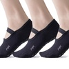 Image 7: 1-3 Pair Yoga Sock for Women Non-Slip Grips & Straps Dance Socks Pilates Socks 