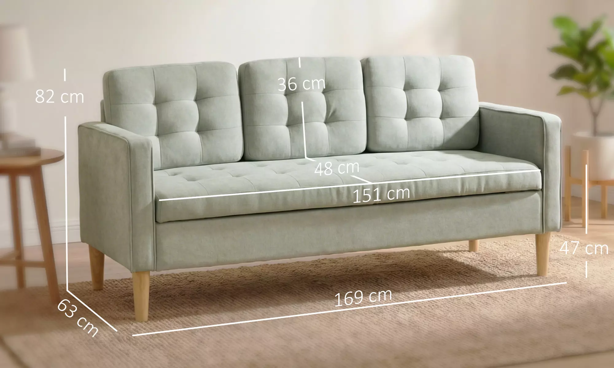 Homcom Three Seater Storage Sofa