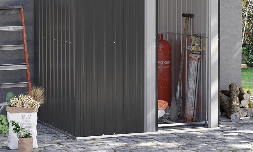 Image 4: Outsunny Garden Metal Storage Shed 5ft x 4ft