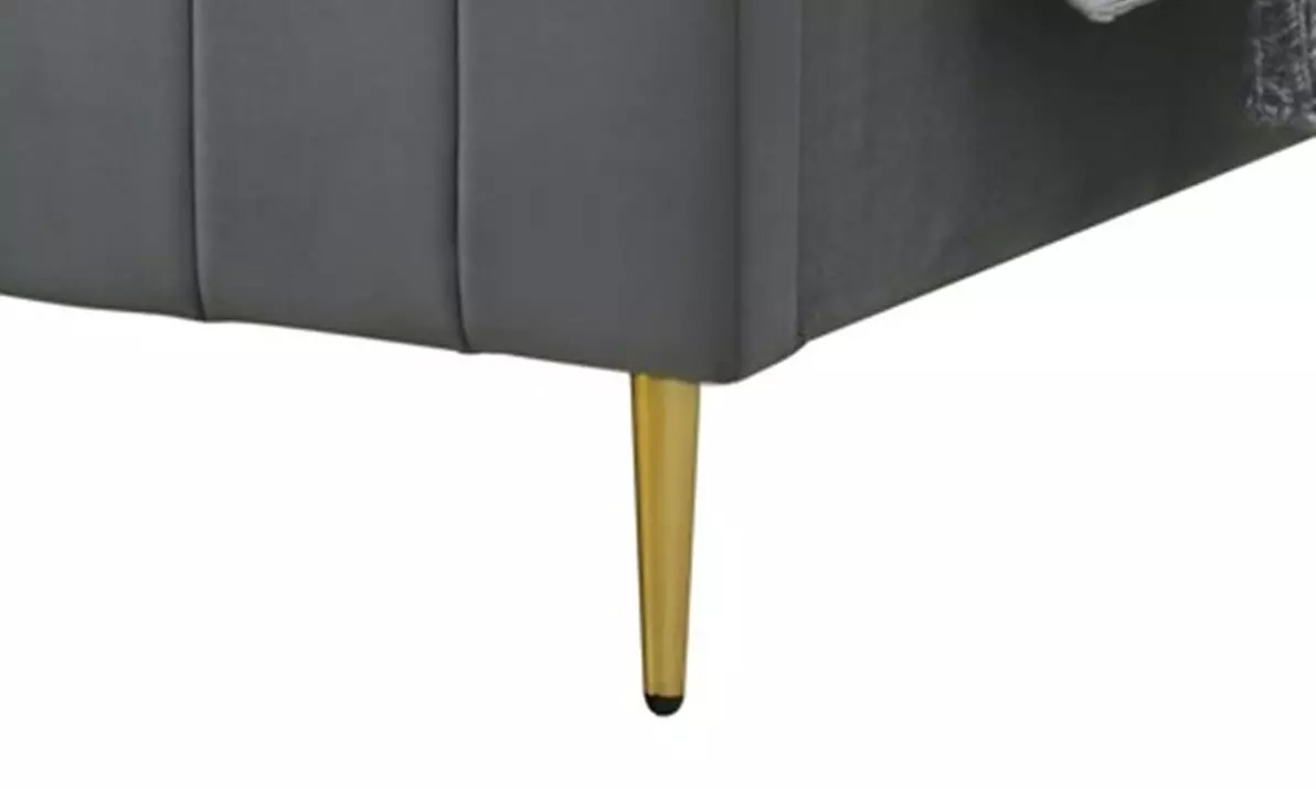 Elton Contemporary Grey Upholstered Bed Frame with Optional Mattress