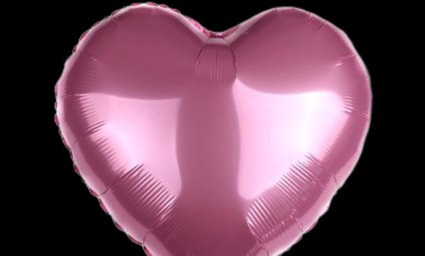Image 4: An 18-inch Vibrant High Quality Long Floating Heart/Star Mylar Balloon